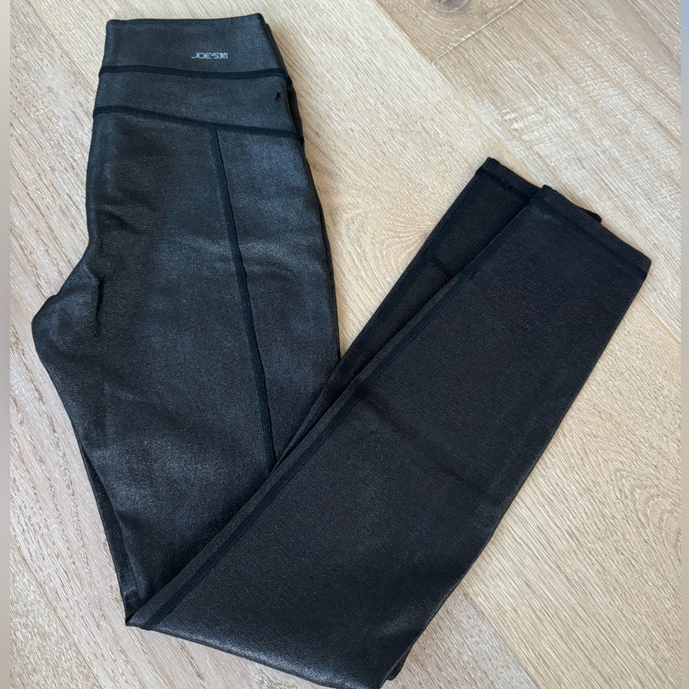 Joe’s Jeans Unique Texture Legging Black Metallic Pant Faux Leather NWOT